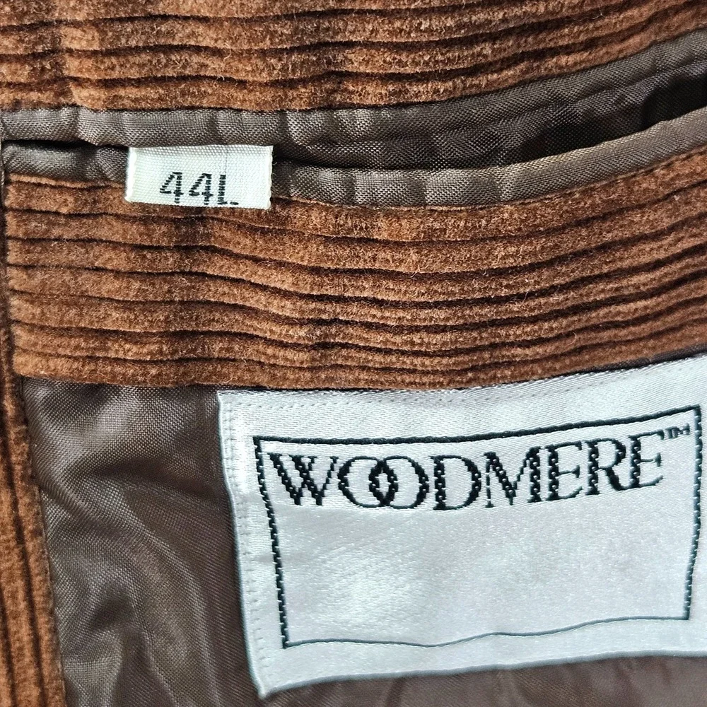 VTG‎ Woodmere Men's Sport Coat Blazer Two Button Brown Corduroy Cotton 44L